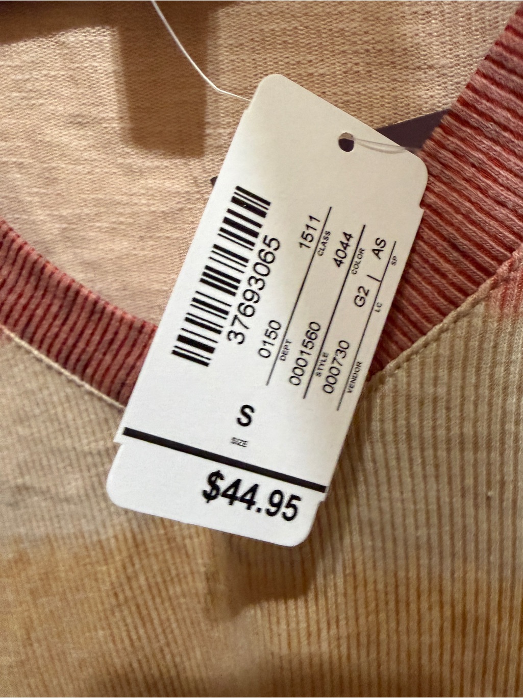Christopher & Banks Striped V-Neck Pastel Sweater - Pink, Cream, Blue — image 7 of 8